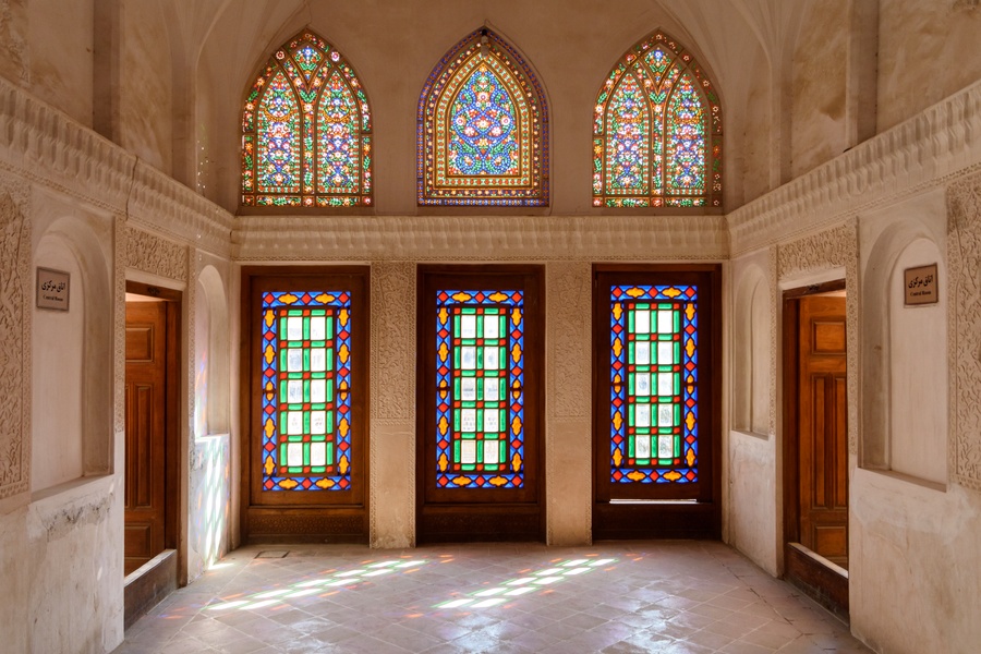 Traditional double-glazed windows in Iranian facades